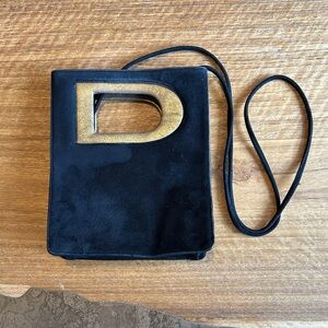 Donna Karan New York Vintage (1991) Black Suede Bag Rare